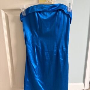 Royal Blue strapless corset bodycon dress